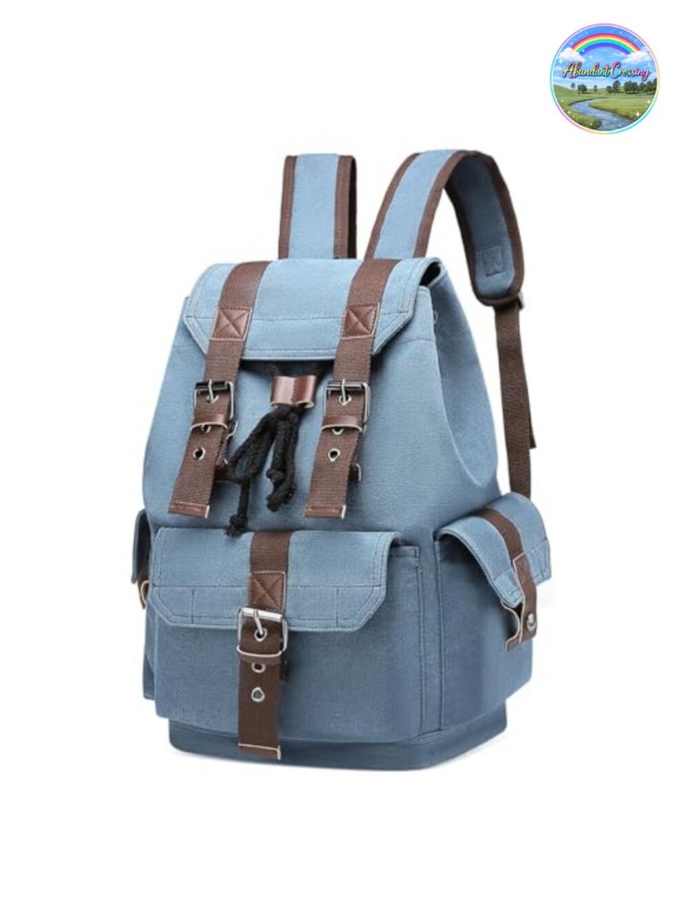 Canvas Backpack Durable Daypack Large Capacity Travel Rucksack Hiking